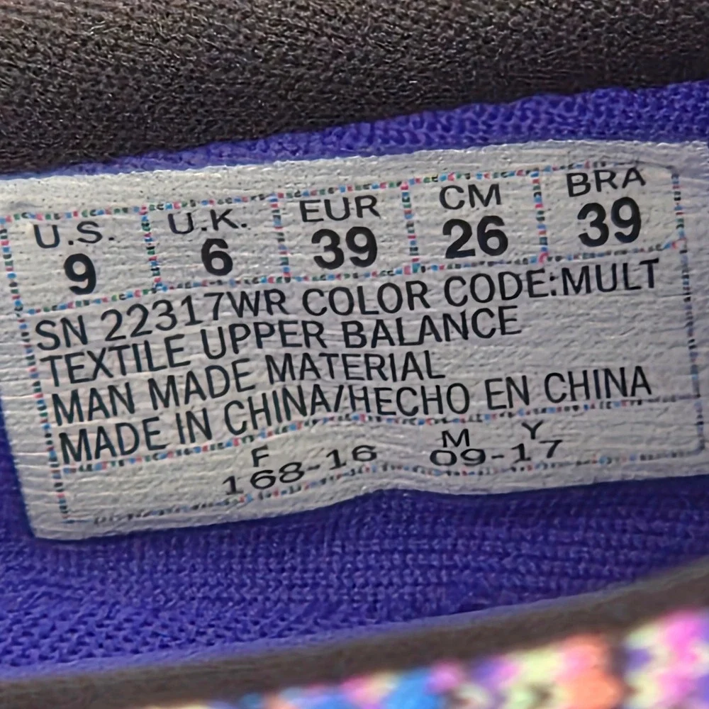 Skechers Memory Foam Multicolor Space Dye Slip On Sneakers 22317WR Womens 9